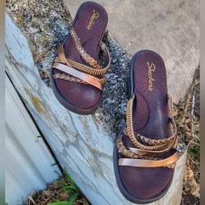 Skechers Bronze Wedge Sandles